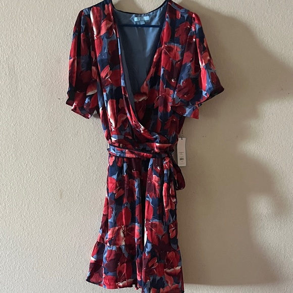 Draper James Red and Blue Floral Mini Dress - Picture 1 of 1